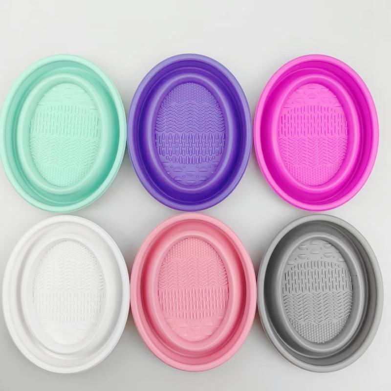 Beauty Makeup Fashion - Folding Powder Puff Cleaning Bowl Eyeshadow