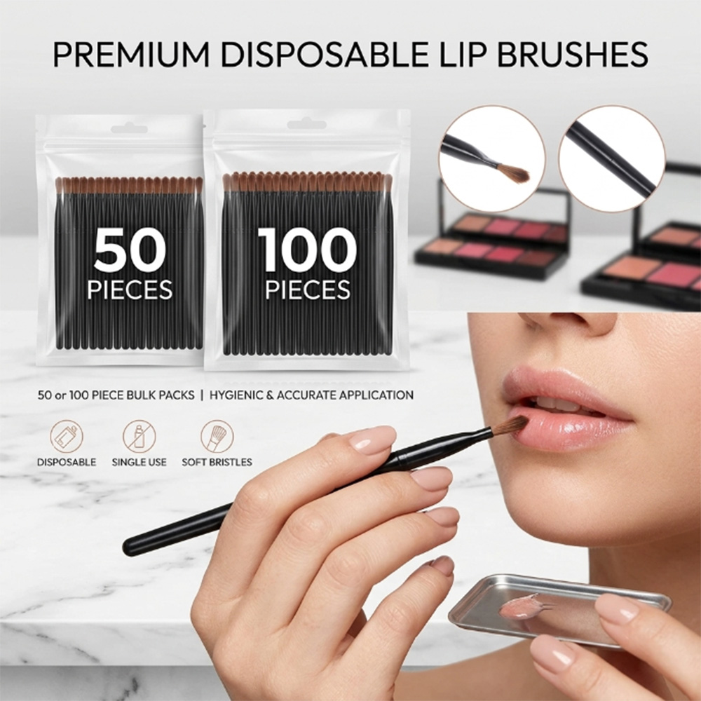 Beauty Makeup Fashion - 50/100pcs Disposable Lip Brush Set Lipstick